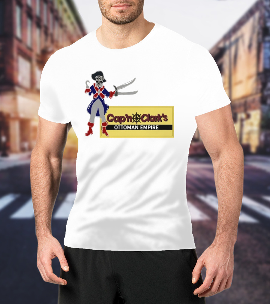 Cap'n Clark's Ottoman Empire Pirate With Crossed Swords T-Shirt