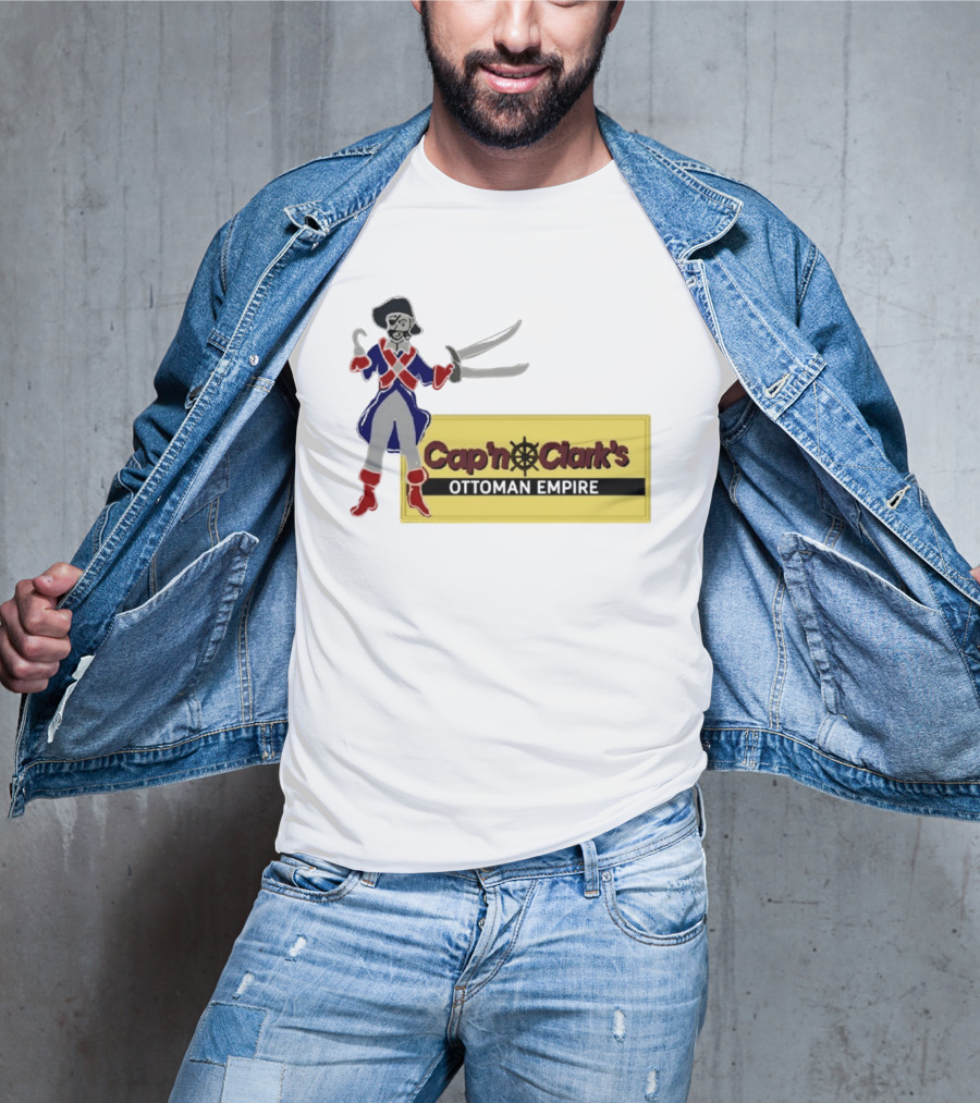 Cap'n Clark's Ottoman Empire Pirate With Crossed Swords T-Shirt