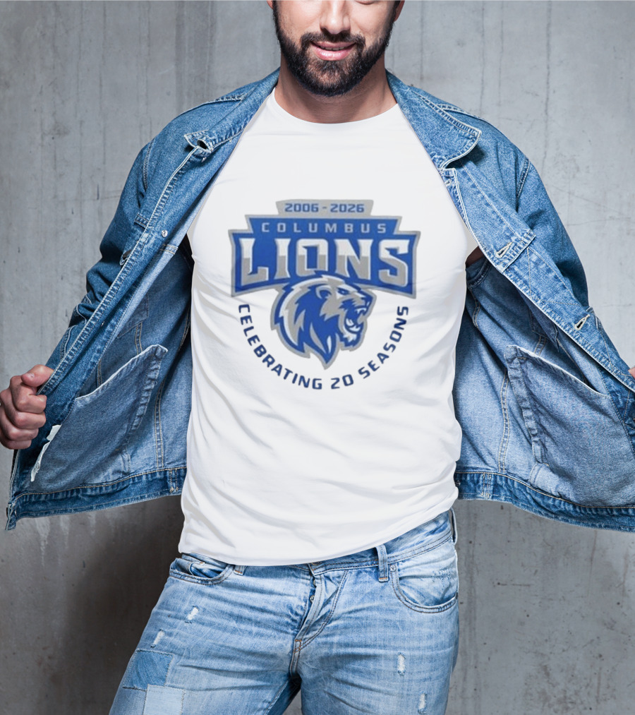 Columbus Lions Celebrating 20 Seasons 2006 2026 T-Shirt