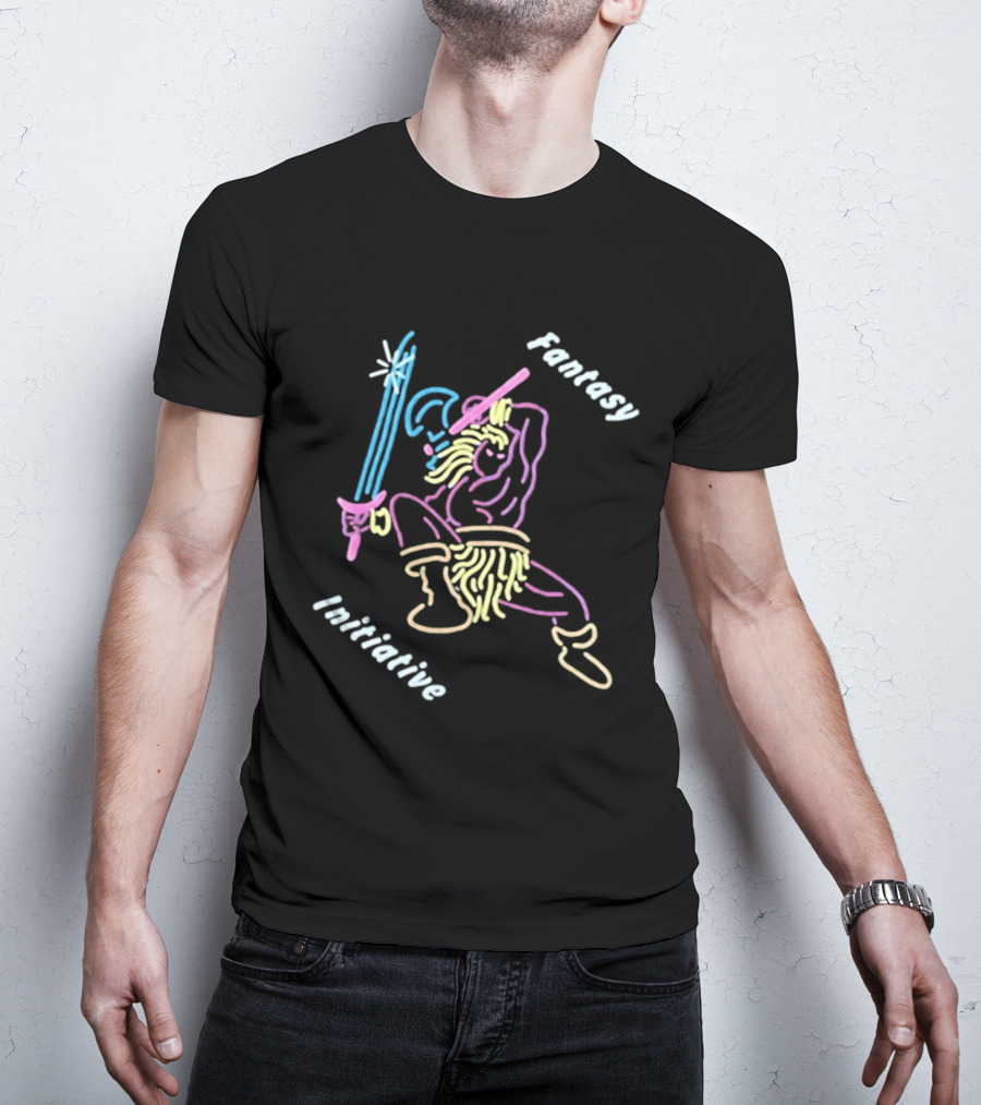 Fantasy Initiative Slash Puf Warrior Character With Sword T-Shirt
