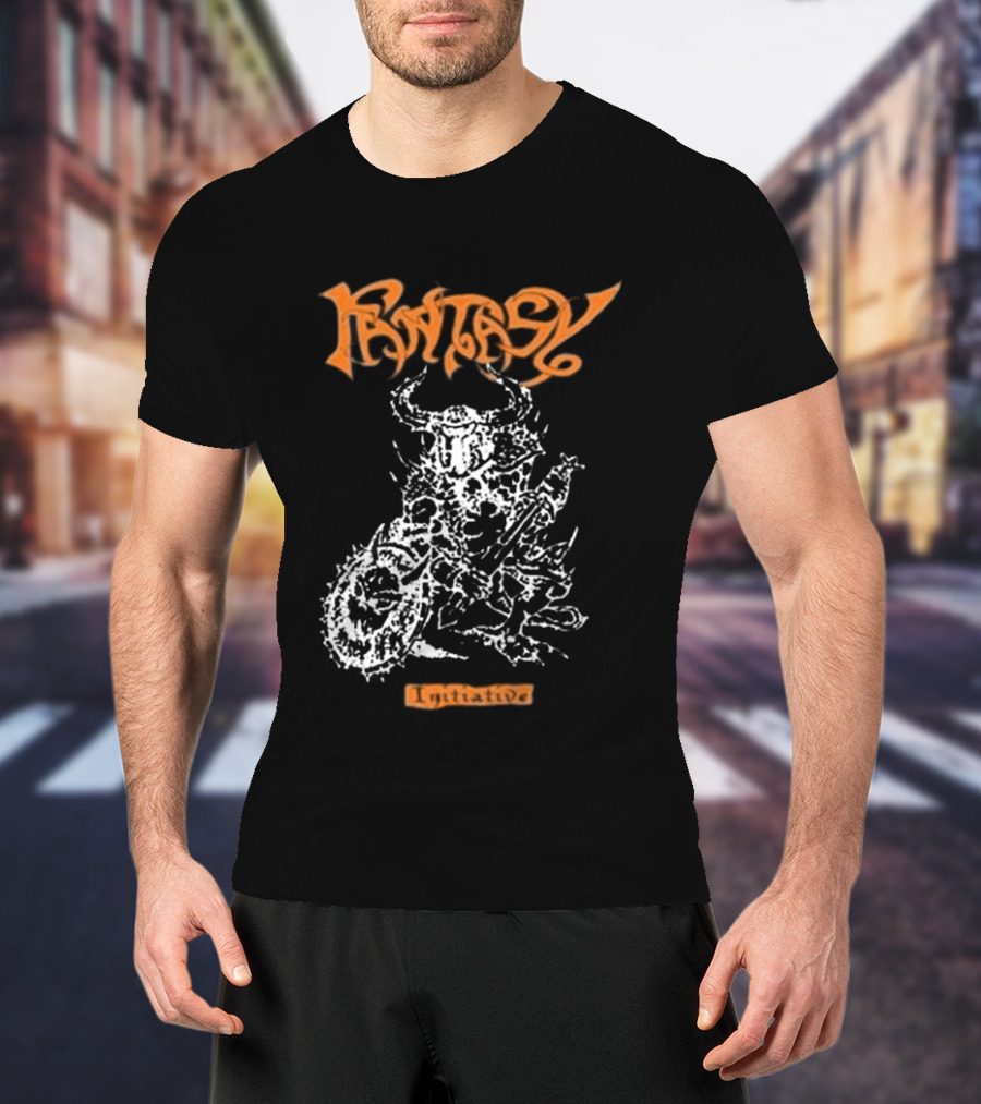 Fantasy Initiative Tormentor Orange Warrior With Spiked Club T-Shirt