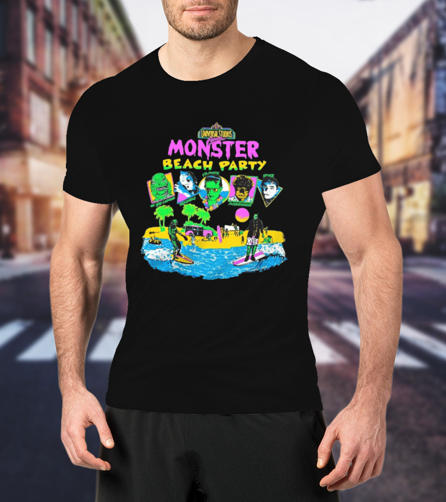 Universal Studios Florida Monster Beach Party The Big Lagoona Deadhead Frankie Retro Style Fun T-Shirt