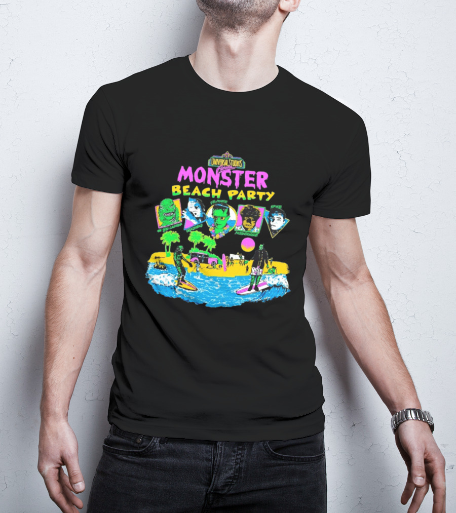 Universal Studios Florida Monster Beach Party The Big Lagoona Deadhead Frankie Retro Style Fun T-Shirt