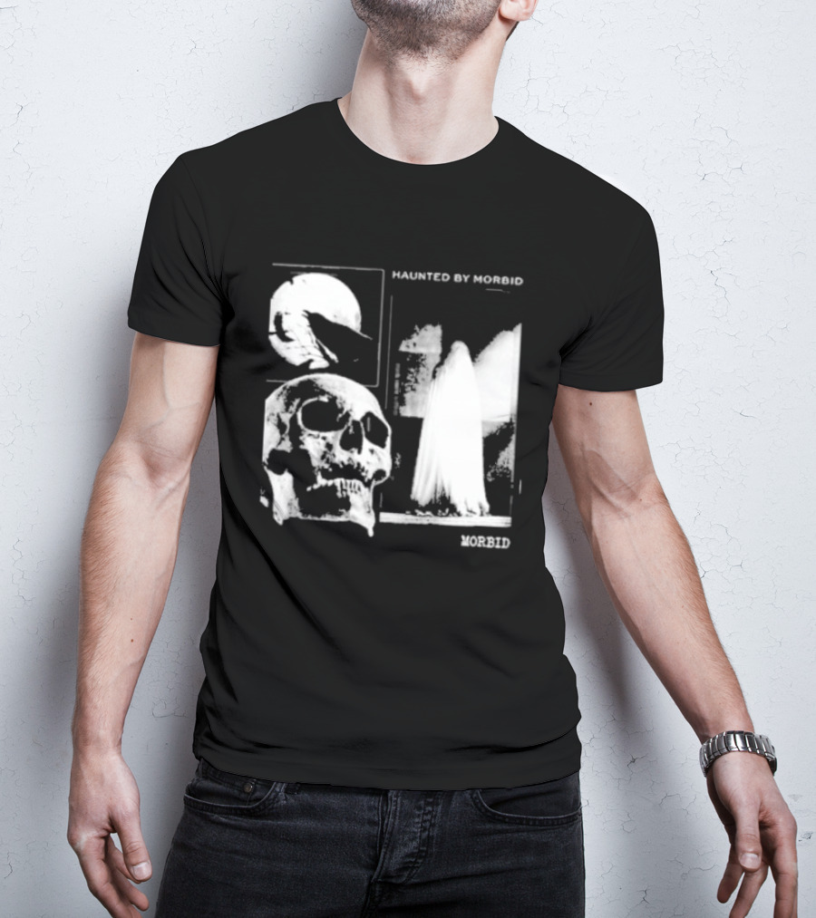 Haunted By Morbid Skull And Ghost Imagery Morbid Podcast T-Shirt
