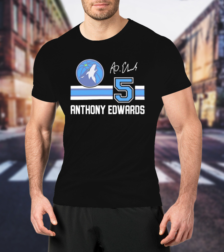 Anthony Edwards Minnesota Timberwolves 5 NBA Signature T-Shirt