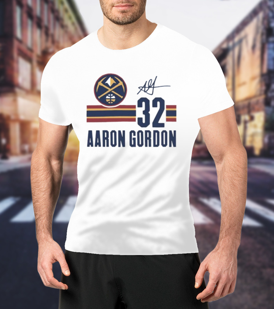 Aaron Gordon Denver Nuggets NBA 32 Basketball Signature T-Shirt