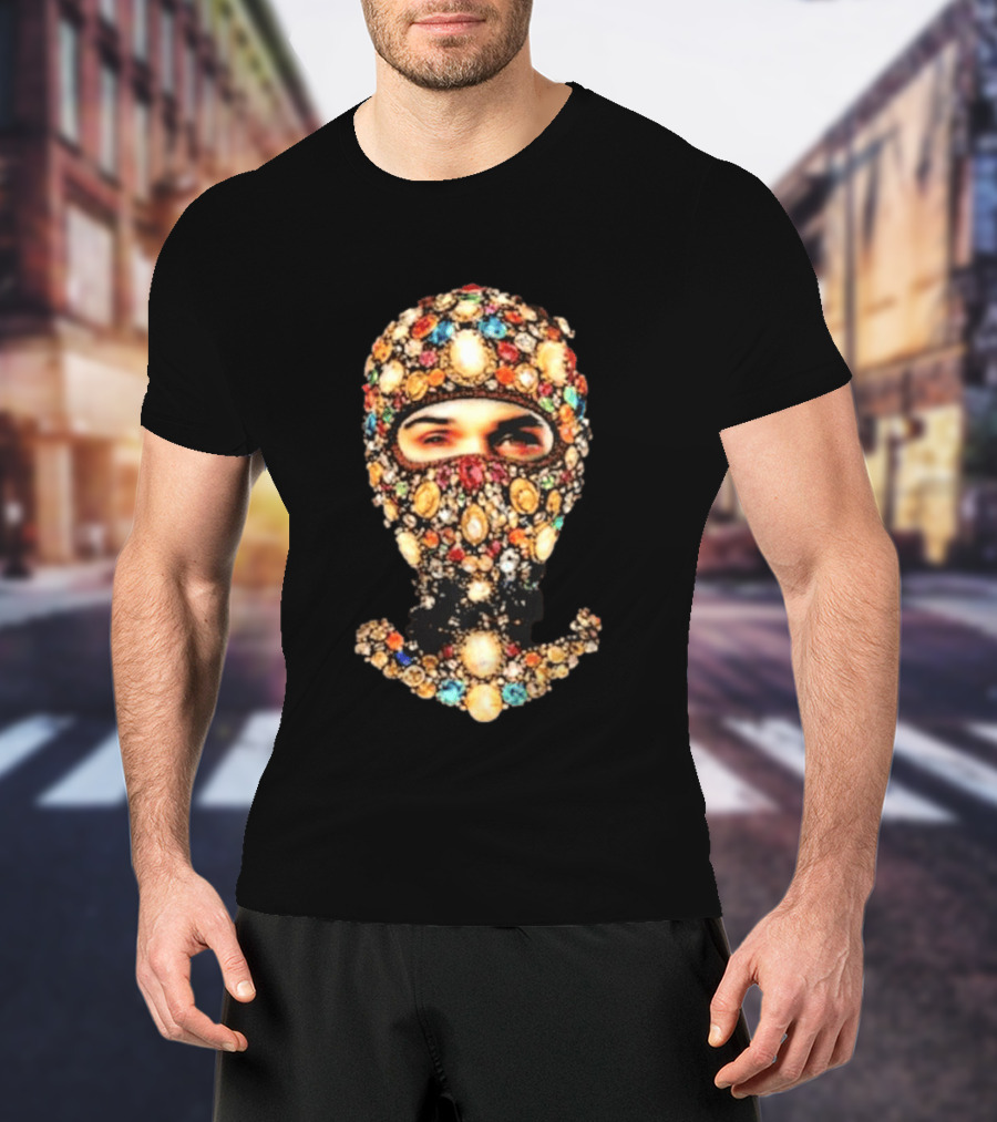 Chris Brown Obvious Gems Jewel Encrusted Balaclava T-Shirt
