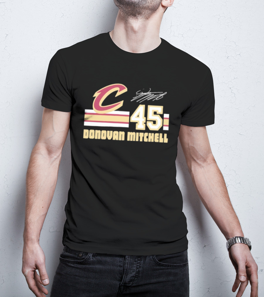 Cleveland Cavaliers Donovan Mitchell 45 Signature NBA T-Shirt