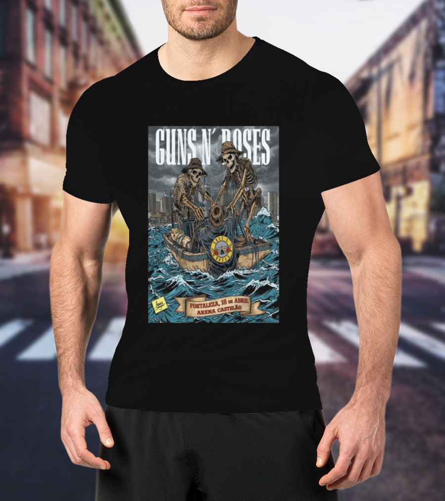 Guns N' Roses April 18 2026 Fortaleza Arena Castelão Skeletal Boat T-Shirt