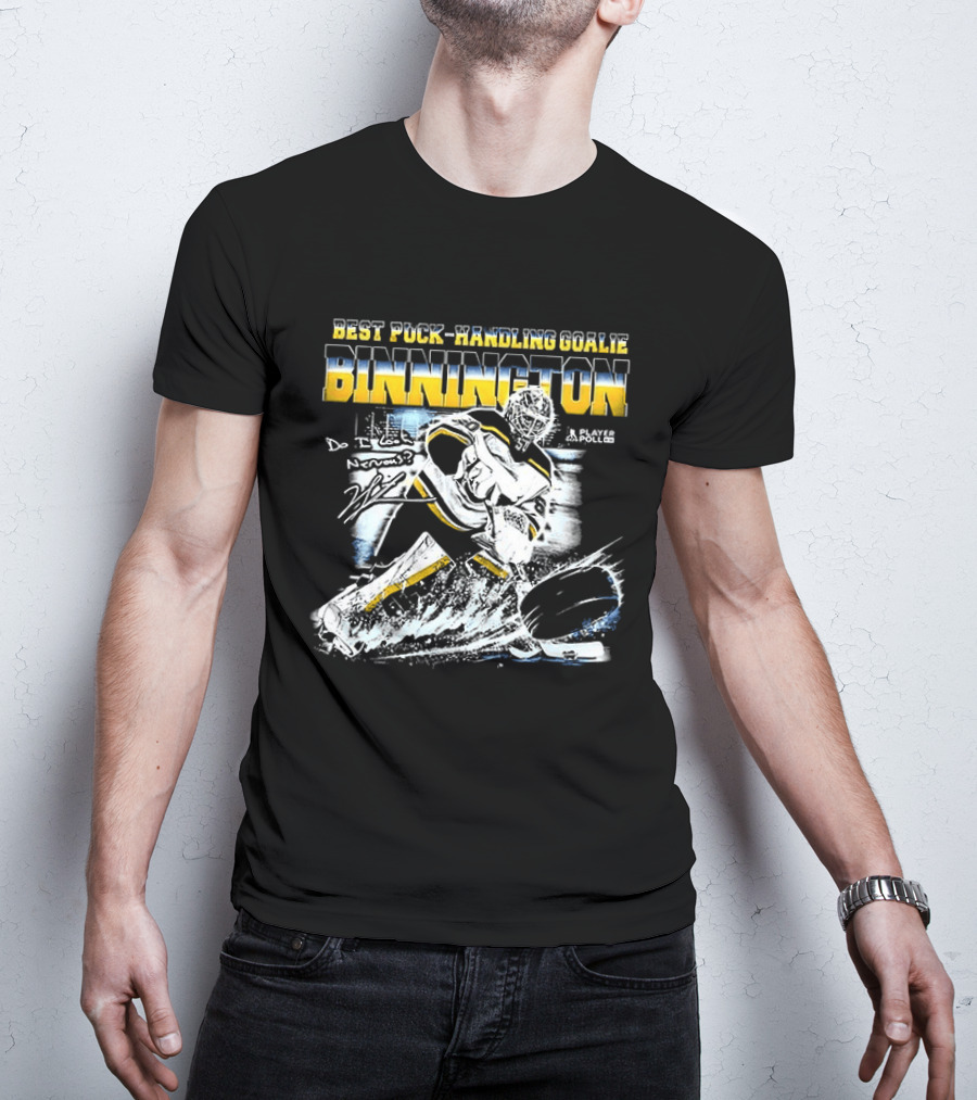 Best Puck Handling Goalie Binnington St. Louis Hockey T-Shirt