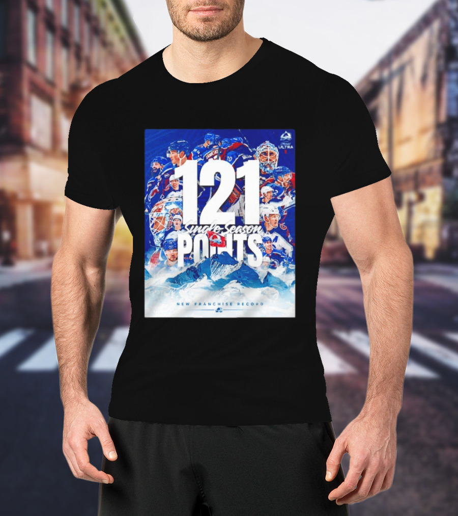 Colorado Avalanche 121 Single Season Points New Franchise Record T-Shirt