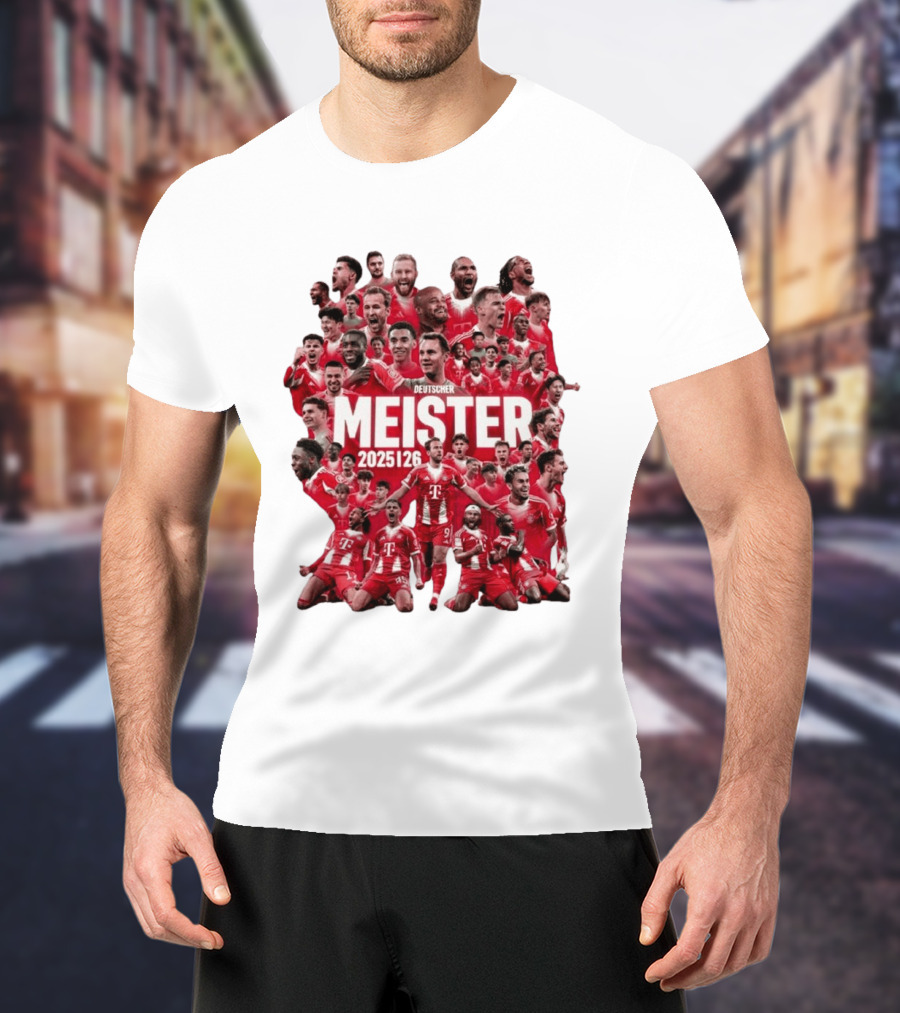 Bayern Deutscher Meister 2025 2026 Players Celebration T-Shirt