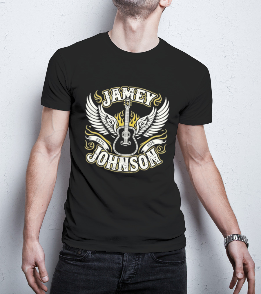 Jamey Johnson Guitar With Wings And Flames Est. 1975 T-Shirt