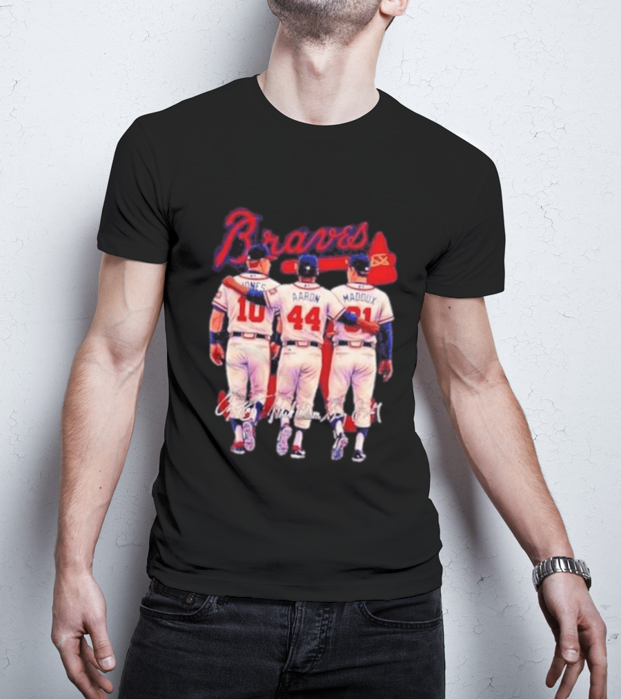 Atlanta Braves Jones Aaron Maddux Iconic Baseball Legends T-Shirt
