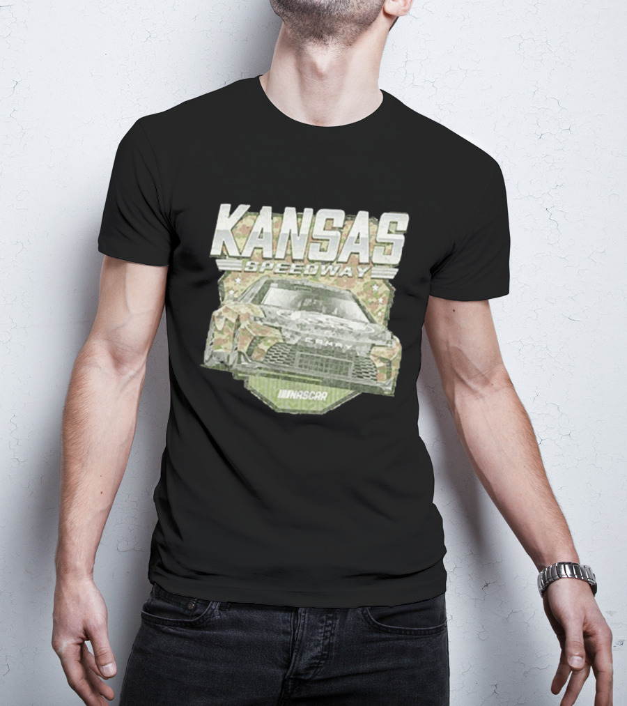 Kansas Speedway Camo Nascar Car Racing Americana T-Shirt