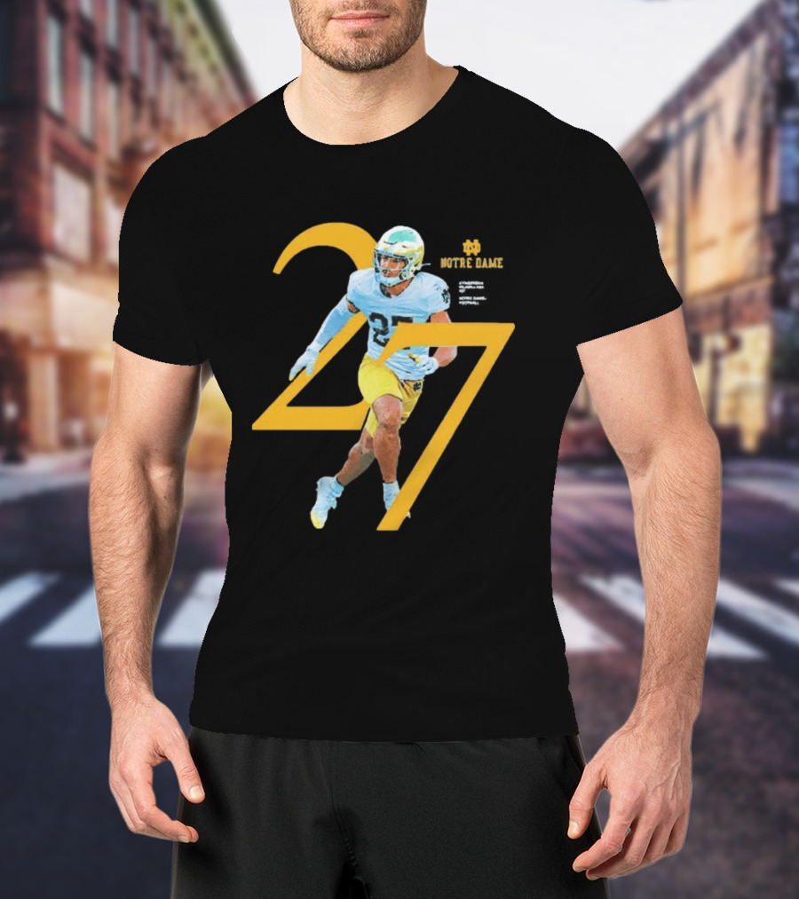 Kyngstonn Viliamu Asa 27 Notre Dame Fighting Irish Football Player T-Shirt