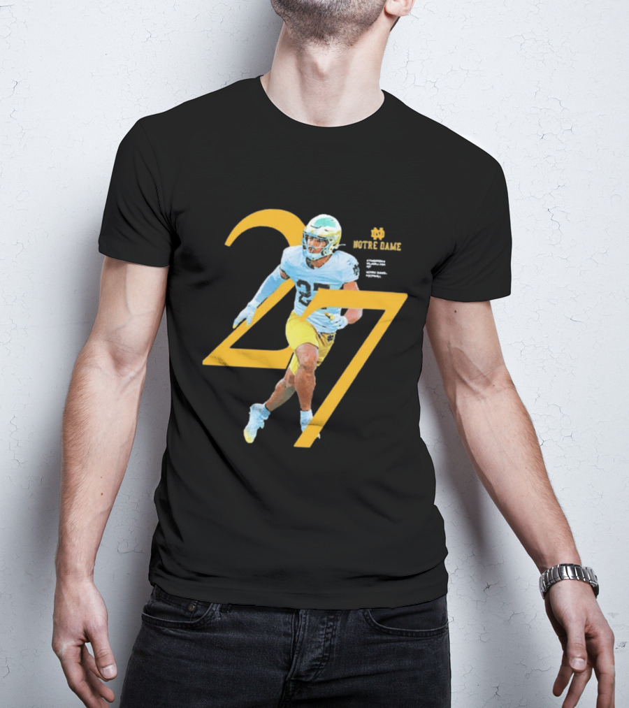 Kyngstonn Viliamu Asa 27 Notre Dame Fighting Irish Football Player T-Shirt