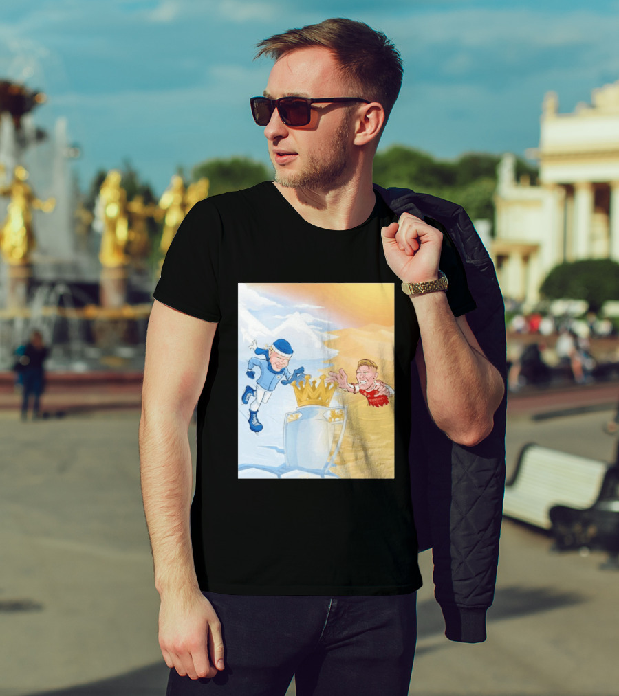 Manchester City Versus Arsenal April 2026 Premier League Title Showdown Cartoon T-Shirt
