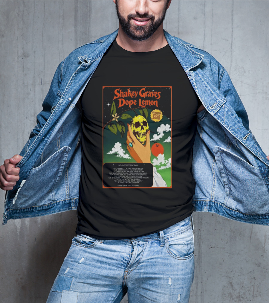 Shakey Graves Dope Lemon Summer Tour 2026 With Texino Support T-Shirt