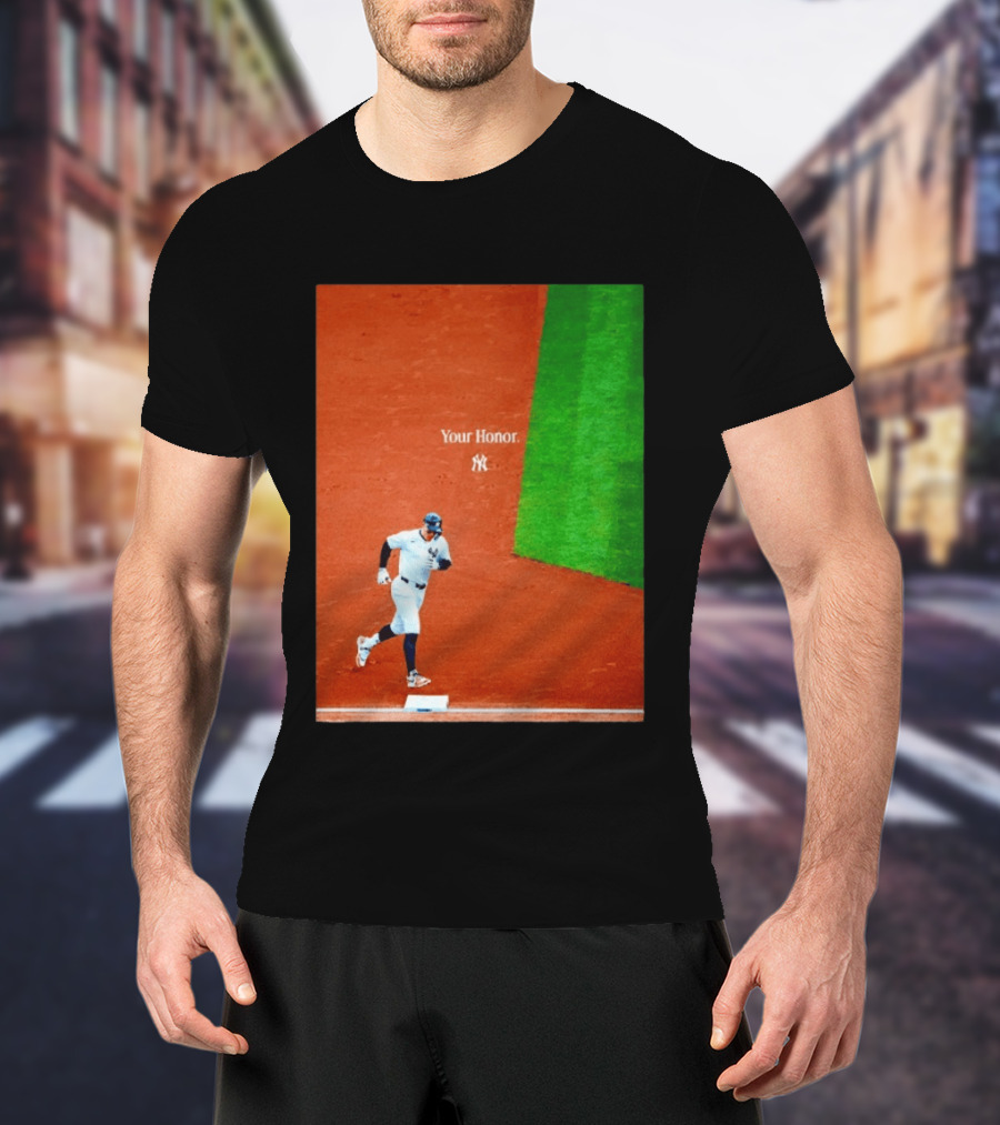 Your Honor Aaron Judge New York Yankees Rounding Bases NY Yankees T-Shirt