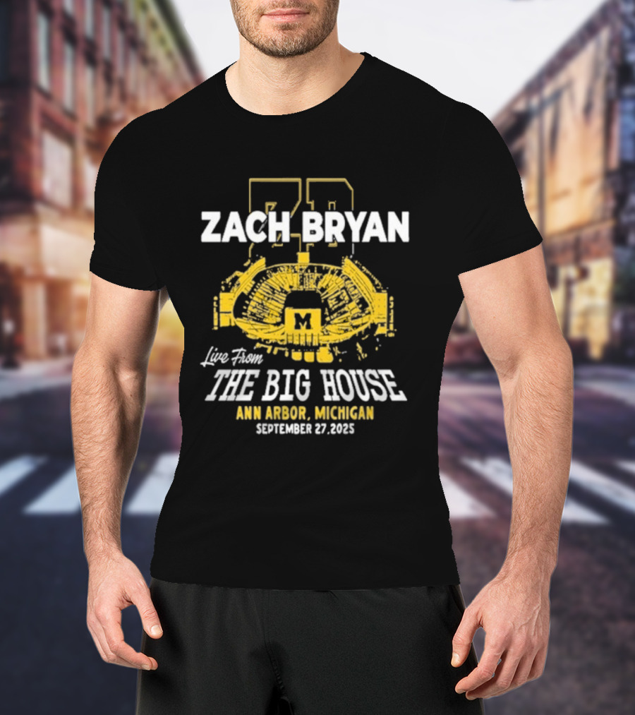 Zach Bryan Live From The Big House Ann Arbor Michigan Wolverines September 27 2025 T-Shirt