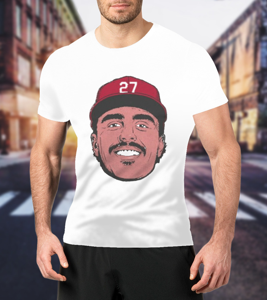 Sal Stewart Cincinnati 27 Big Face Caricature T-Shirt