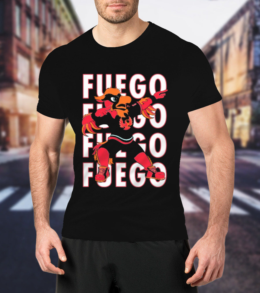 Coachella Valley Firebirds Mascot Fuego Bold Repeat T-Shirt