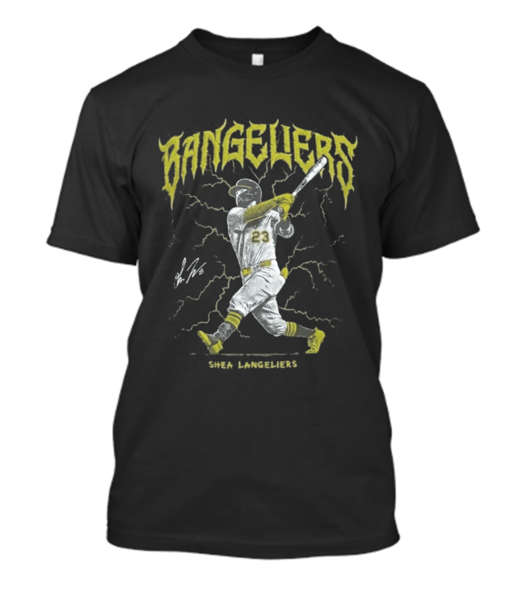 Bangeliers Shea Langeliers 23 Baseball Lightning T-Shirt