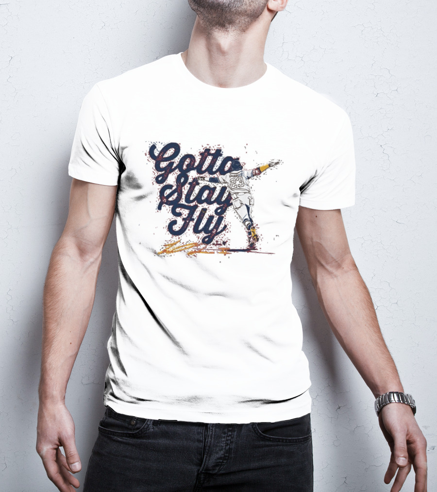 Gotta Stay Fly Michael Harris II Baseball Sliding Action T-Shirt