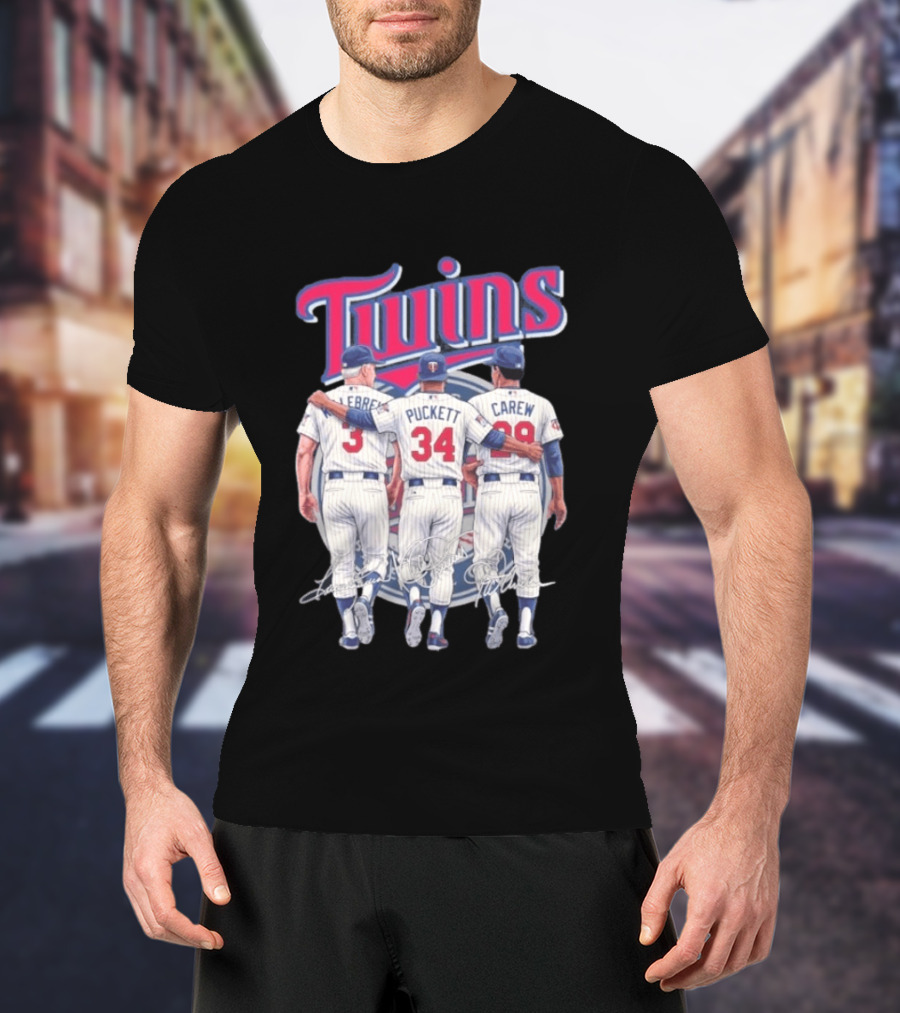Minnesota Twins Legends Harmon Killebrew Kirby Puckett Rod Carew Classic Baseball T-Shirt