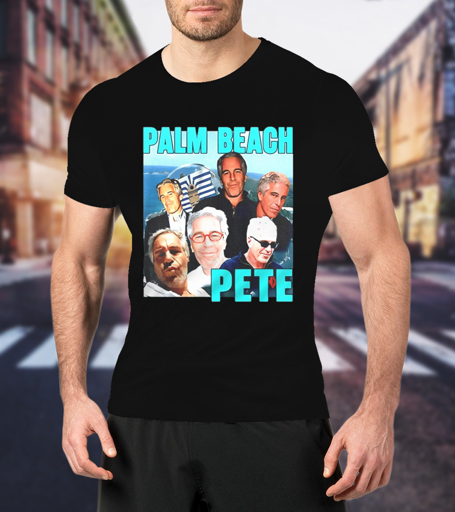 Palm Beach Pete Meme Jeffrey Epstein Faces Collage T-Shirt