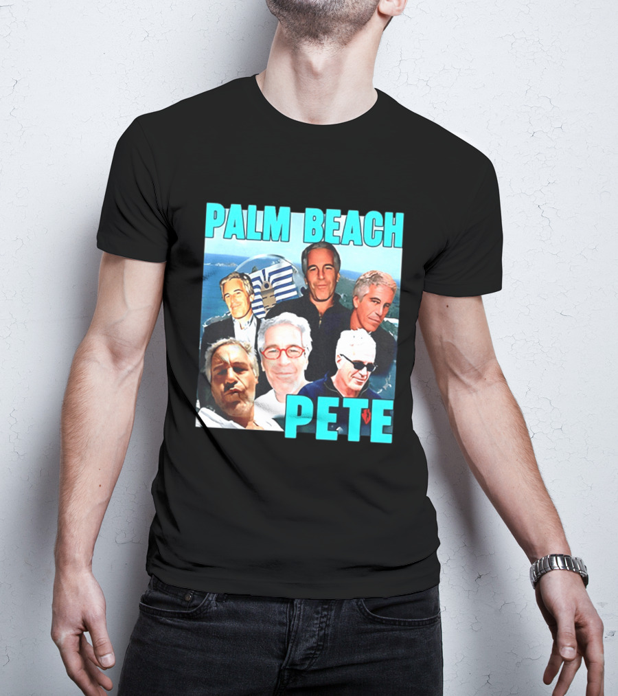 Palm Beach Pete Meme Jeffrey Epstein Faces Collage T-Shirt