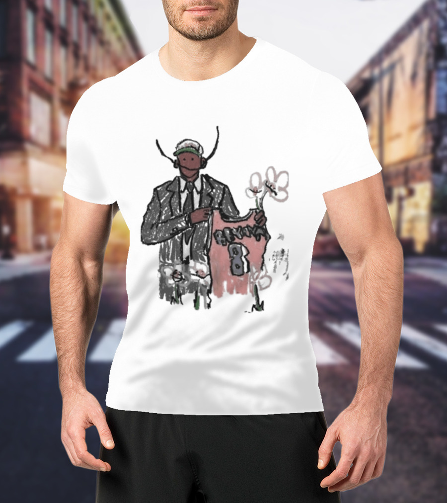 Legend Kobe Bryant Doodles Basketball Icon Art Bulls Flower NBA Black Mamba T-Shirt