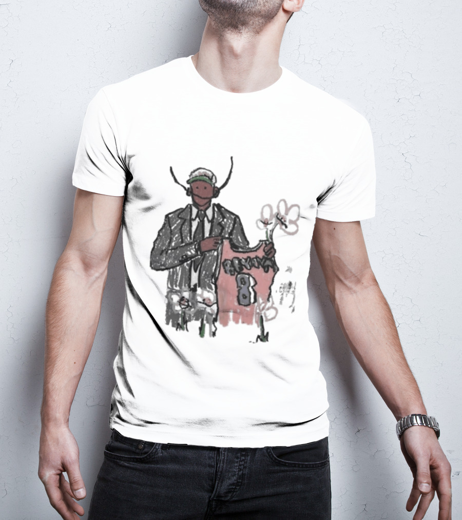 Legend Kobe Bryant Doodles Basketball Icon Art Bulls Flower NBA Black Mamba T-Shirt