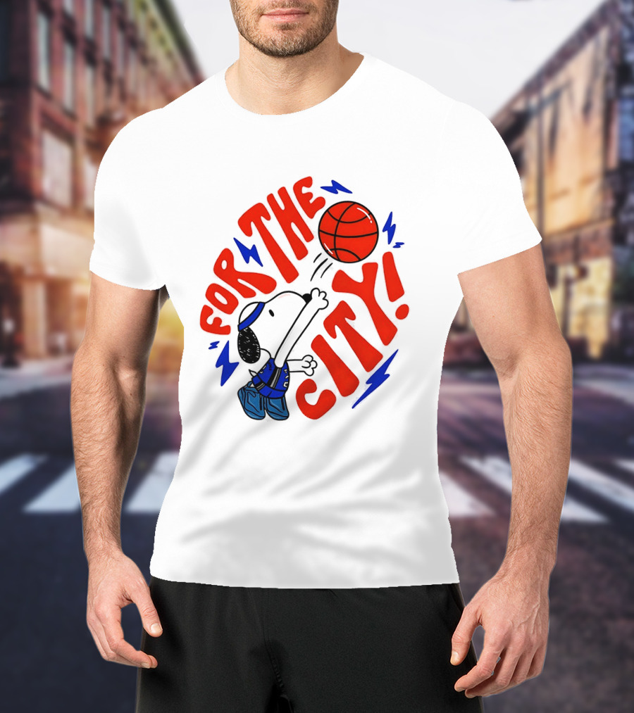 Snoopy For The City Oklahoma City Thunder NBA Basketball T-Shirt