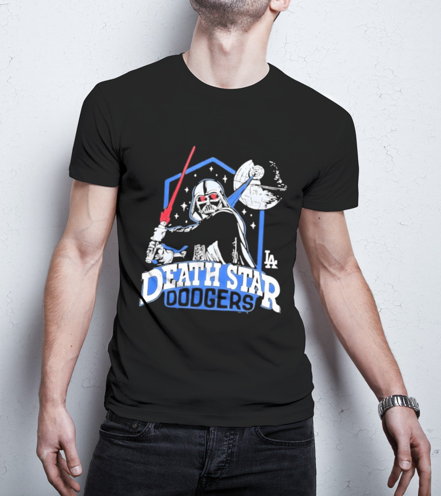 Death Star Dodgers LA Dark Side Star Wars Vader Mashup T-Shirt