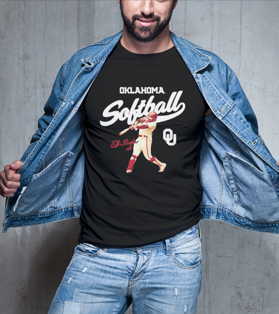 Oklahoma Softball Ella Parker 5 Sooners NCAA Player Action T-Shirt