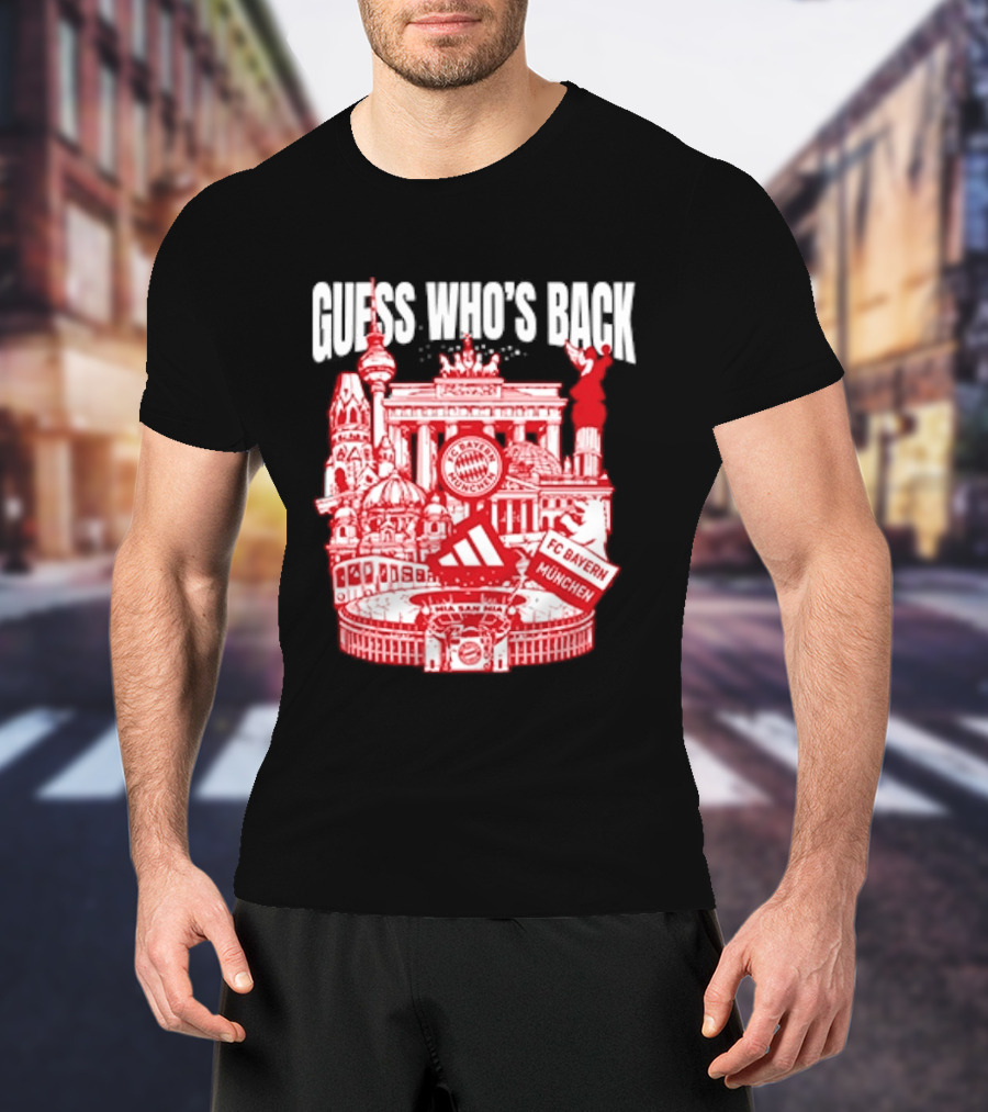 Guess Who's Back FC Bayern Munchen Iconic City Landmarks Red T-Shirt