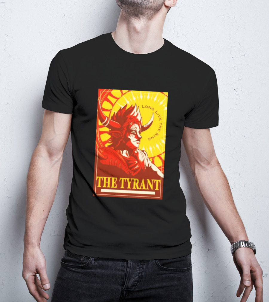 The Tyrant Long Live The King Anime Warrior With Horns Royal Sunburst T-Shirt