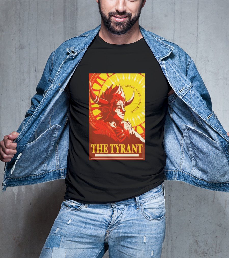The Tyrant Long Live The King Anime Warrior With Horns Royal Sunburst T-Shirt
