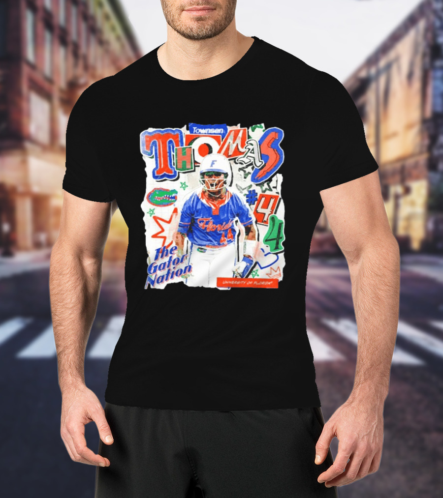 Florida Gators University Softball Player Thomas #44 The Gator Nation T-Shirt
