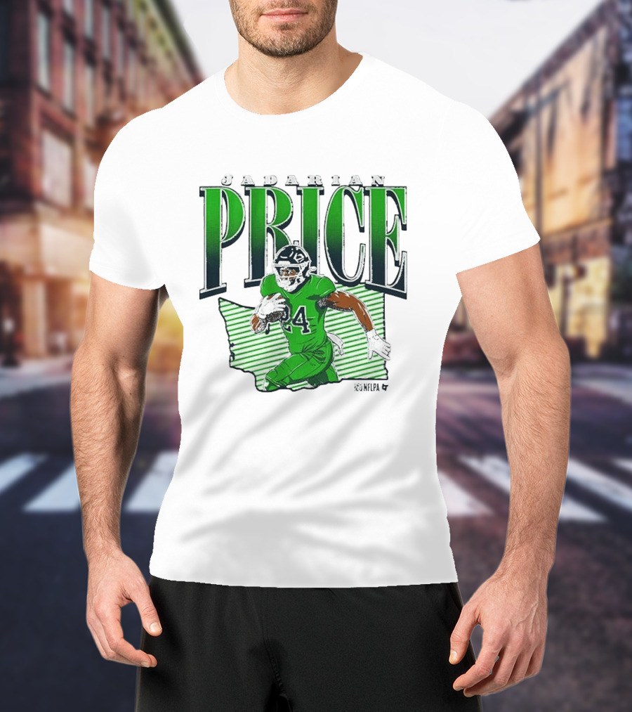 Jadarian Price 24 Green Football Graphic Remix T-Shirt