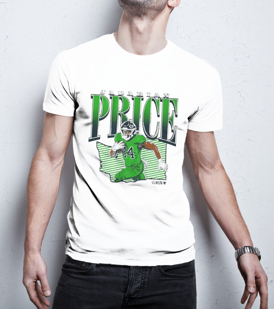 Jadarian Price 24 Green Football Graphic Remix T-Shirt