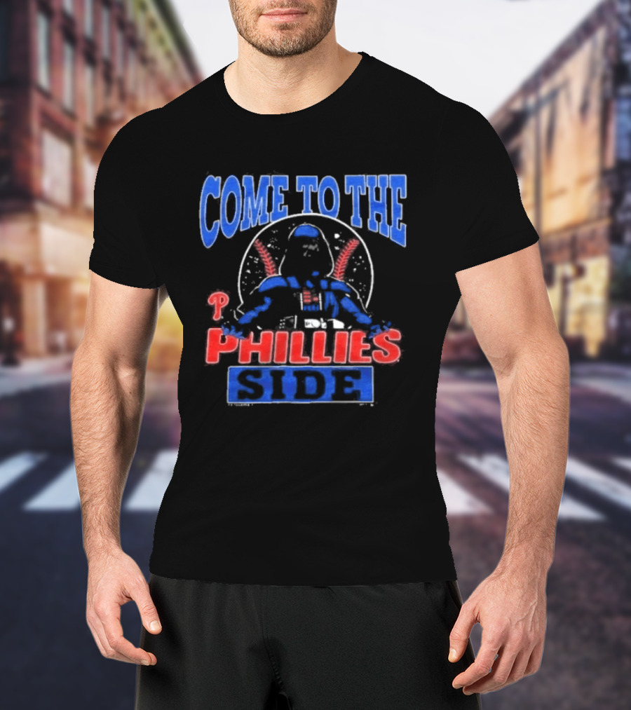 Philadelphia Phillies Come To The Dark Side Star Wars Mashup T-Shirt