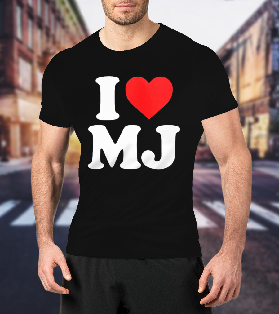 I Love MJ Red Heart T-Shirt
