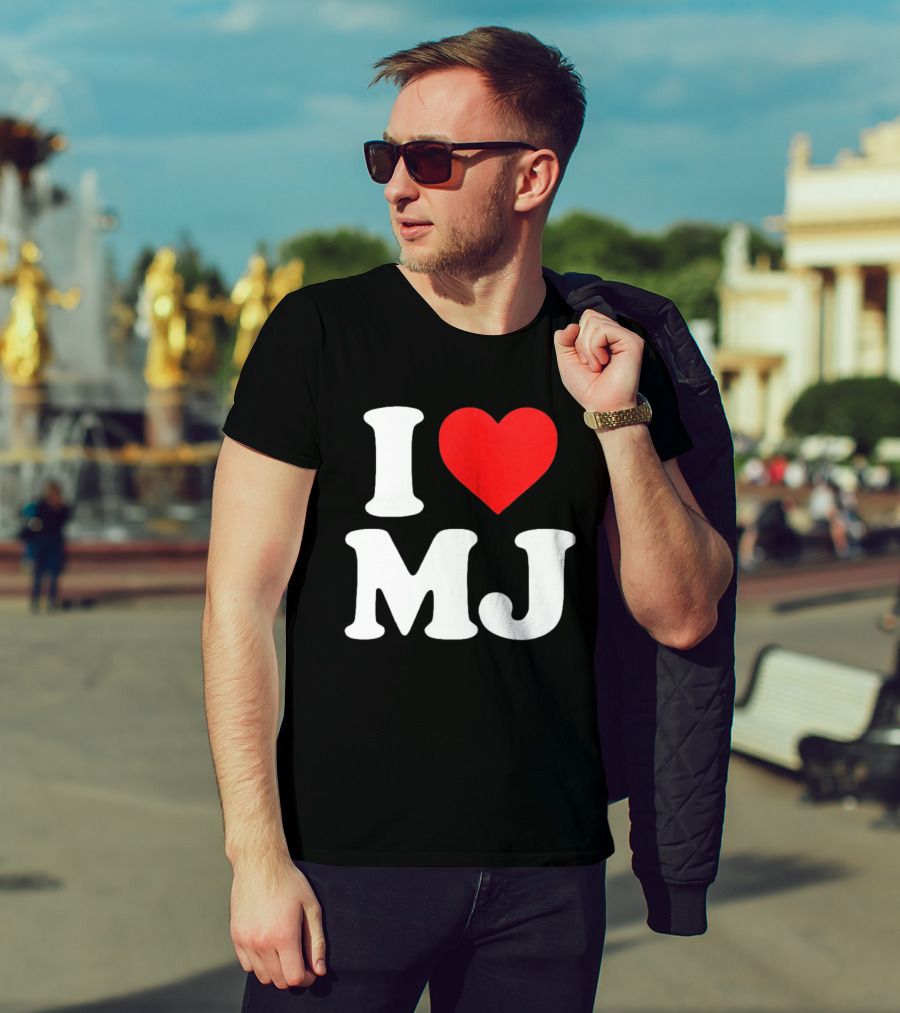 I Love MJ Red Heart T-Shirt