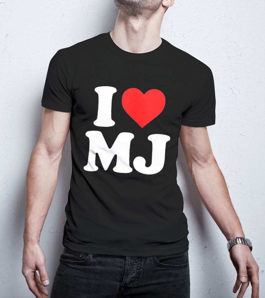 I Love MJ Red Heart T-Shirt