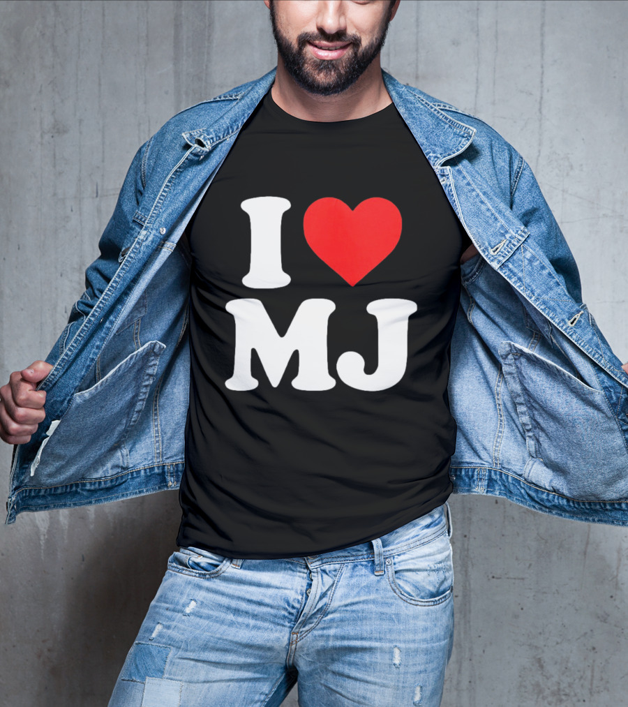 I Love MJ Red Heart T-Shirt