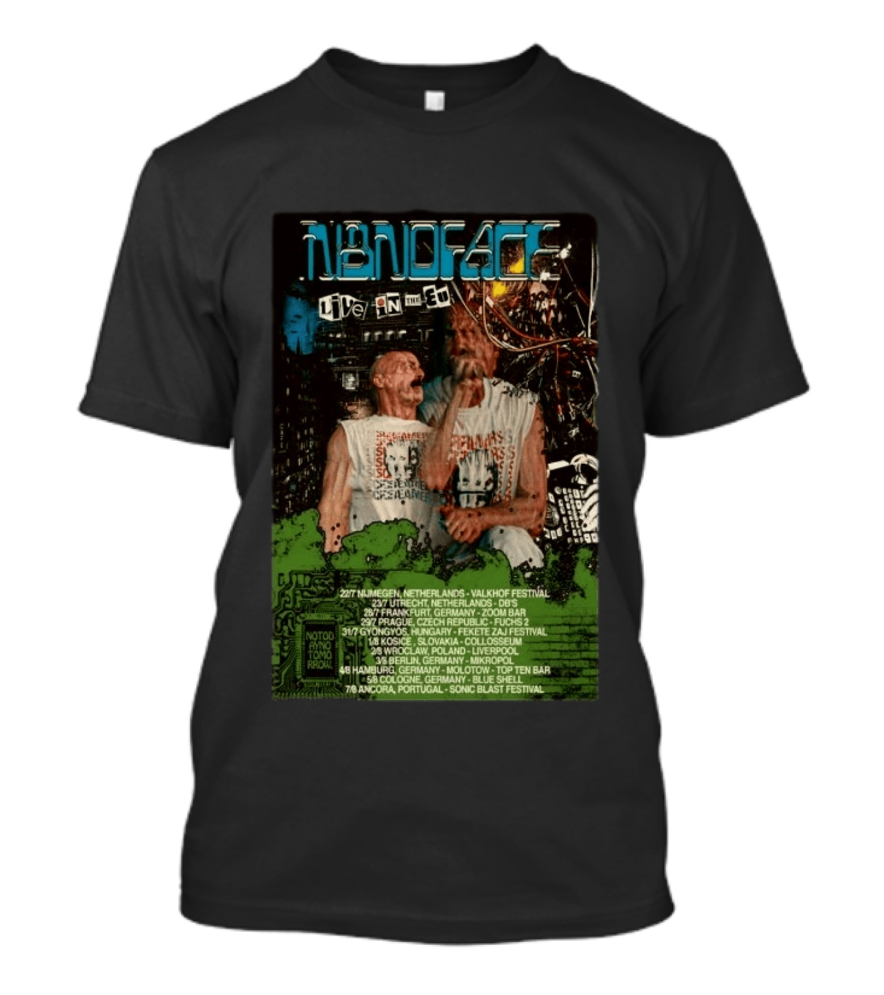 N8NOFACE Live In The EU Tour 2026 Valkhof Utrecht 2000 Leipzig Fekete Zaj Fusaichi Prague Liverpool Slovakia Portugal T-Shirt