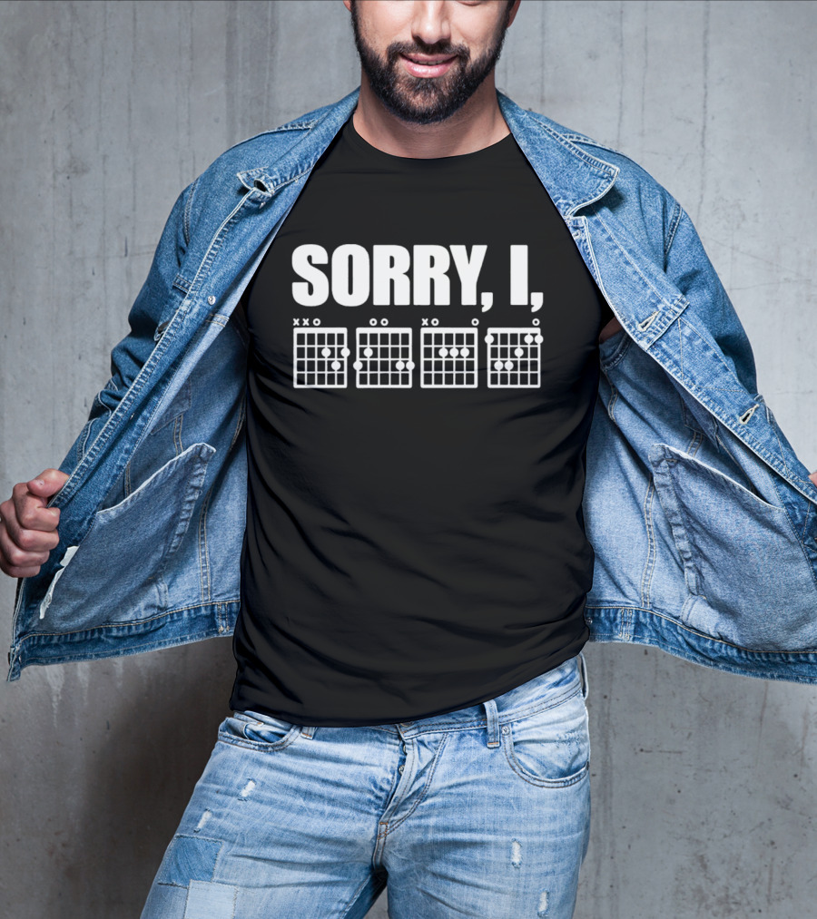 Sorry I DGAF Guitar Chord Charts Music Humor T-Shirt